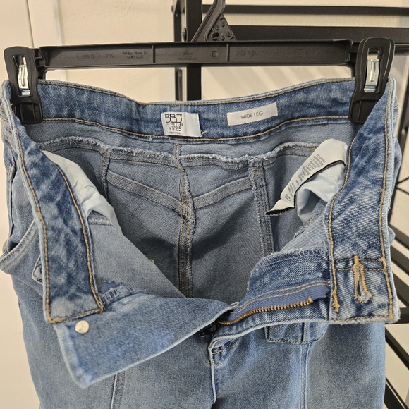 BBJ Los Angeles High Rise Wide Flare Leg Cargo Jeans Size 1/25 Y2K Streetwear - Picture 8 of 13